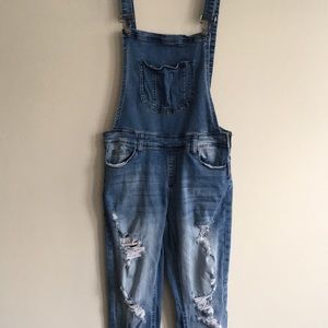Nature | distressed denim overalls jeans 7